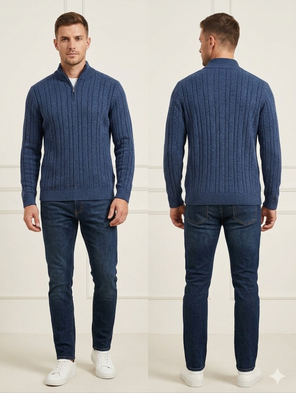 Geoffrey Beene Sweater size XL in beautiful medium blue heather color
